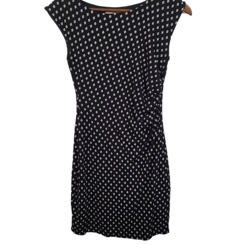 Loft Patterned Rouched Side Knee Length Sheath Dress XS Womens